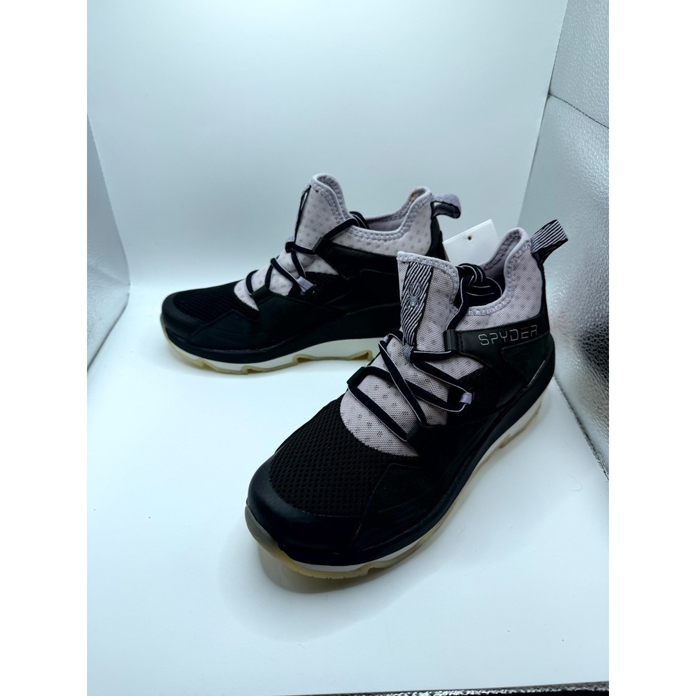 Spyder Cadence Womens 7.5 M Black Textile Leather Mid Top Lace Up Comfort Shoes